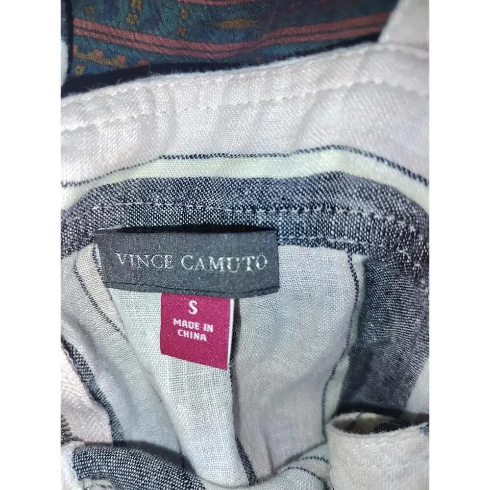 NWT Vince Camuto Linen Striped Jumpsuit Small - Picture 2 of 4